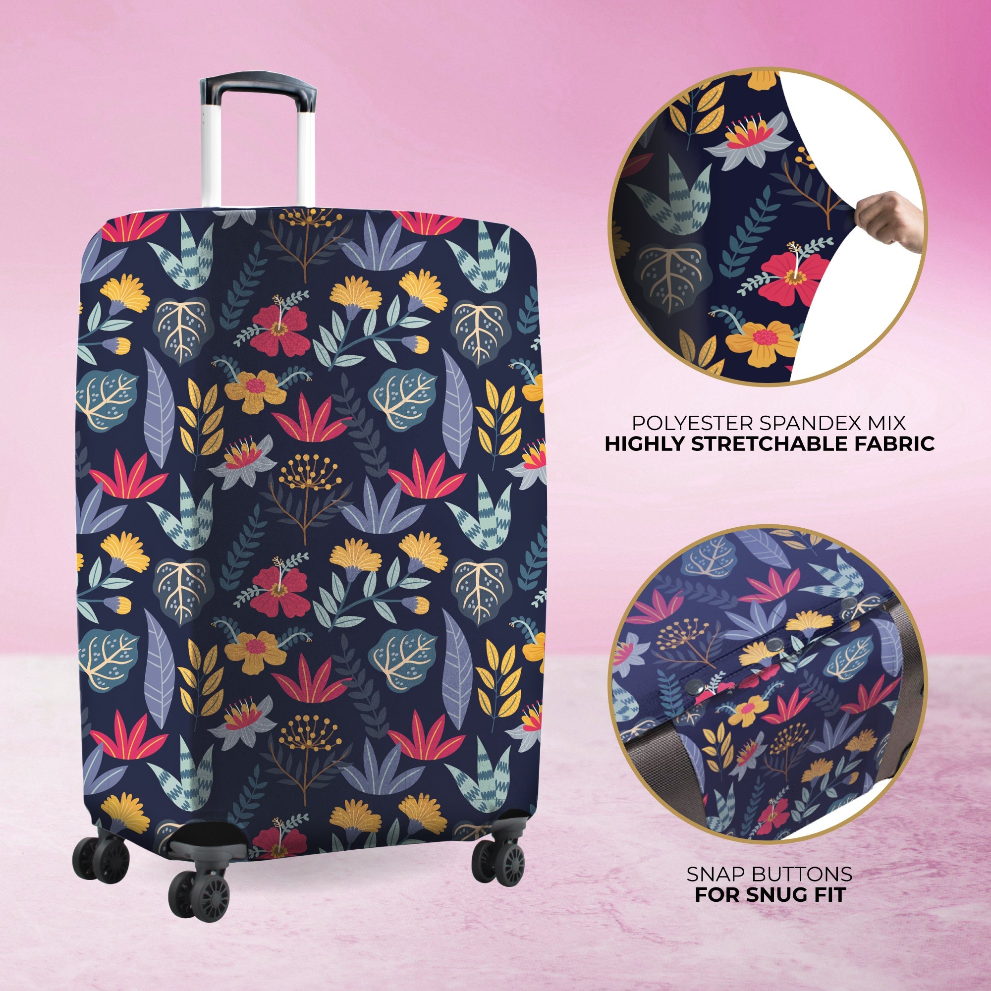 Jet Set Skins™ Flora Print Luggage Cover