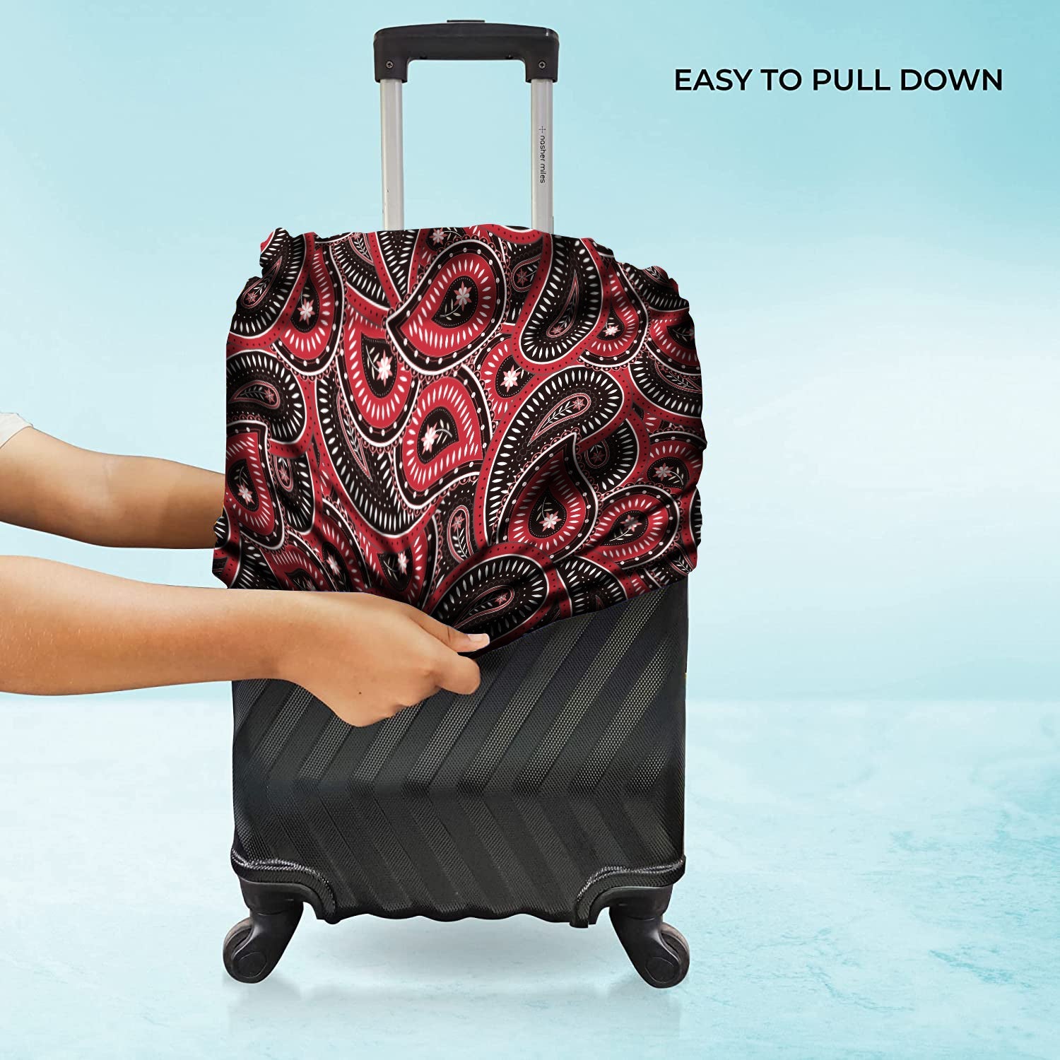 Jet Set Skins™ Maroon Paisley Print Luggage Cover