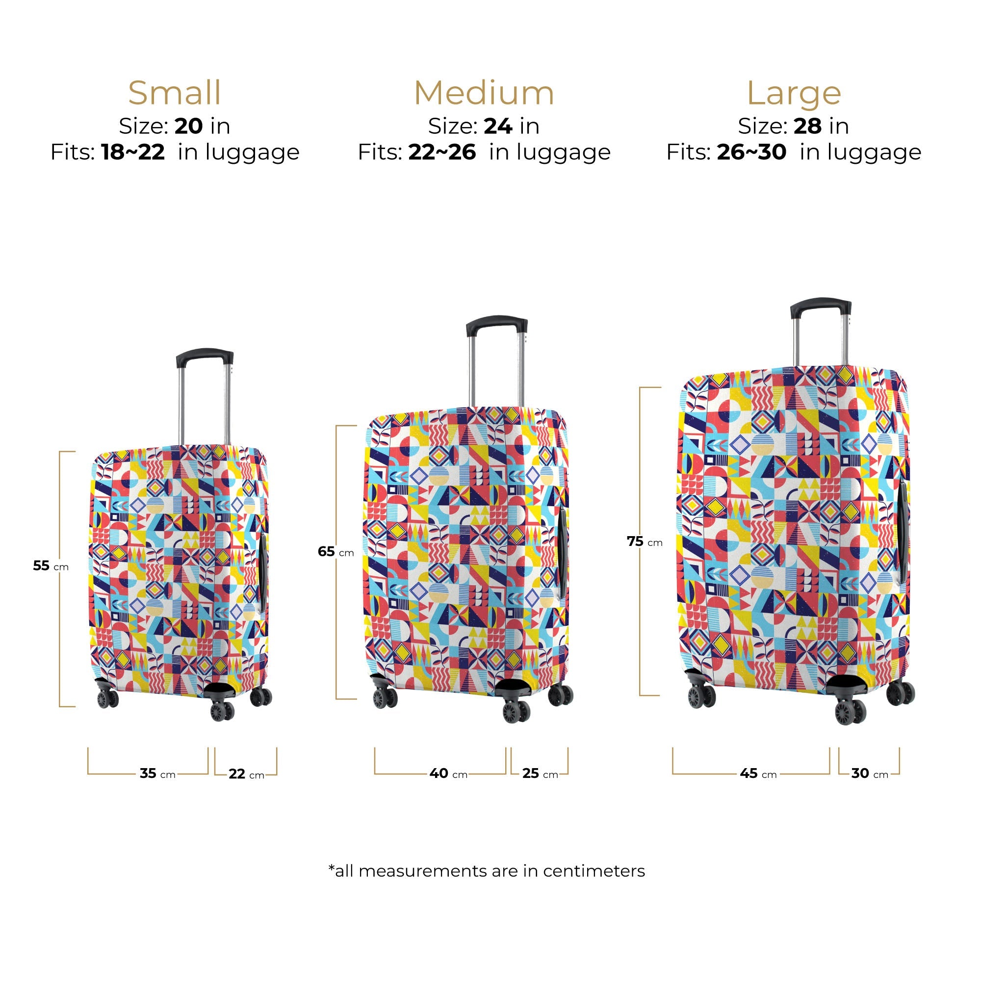 Jet Set Skins™ Block Print Luggage Cover