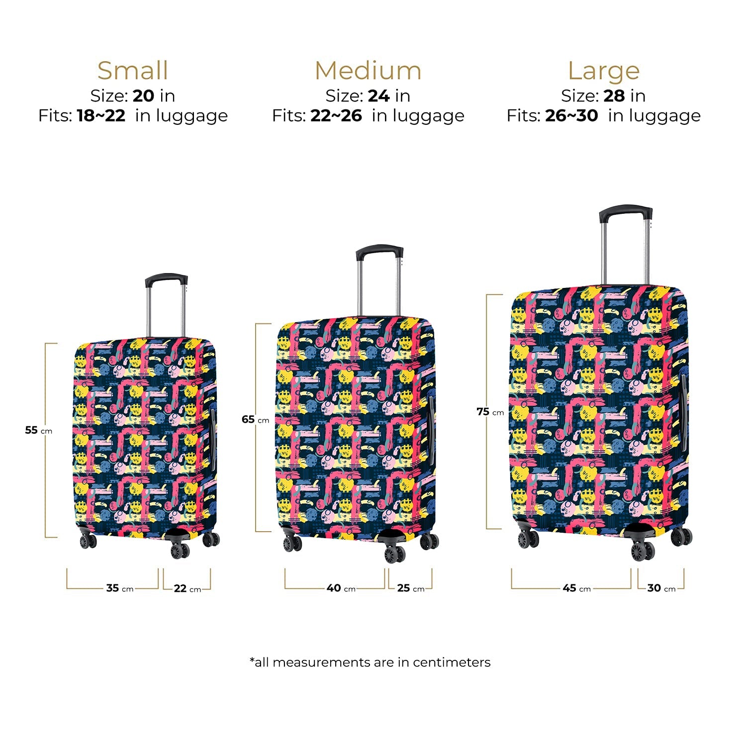 Jet Set Skins™ Brush Print Luggage Cover