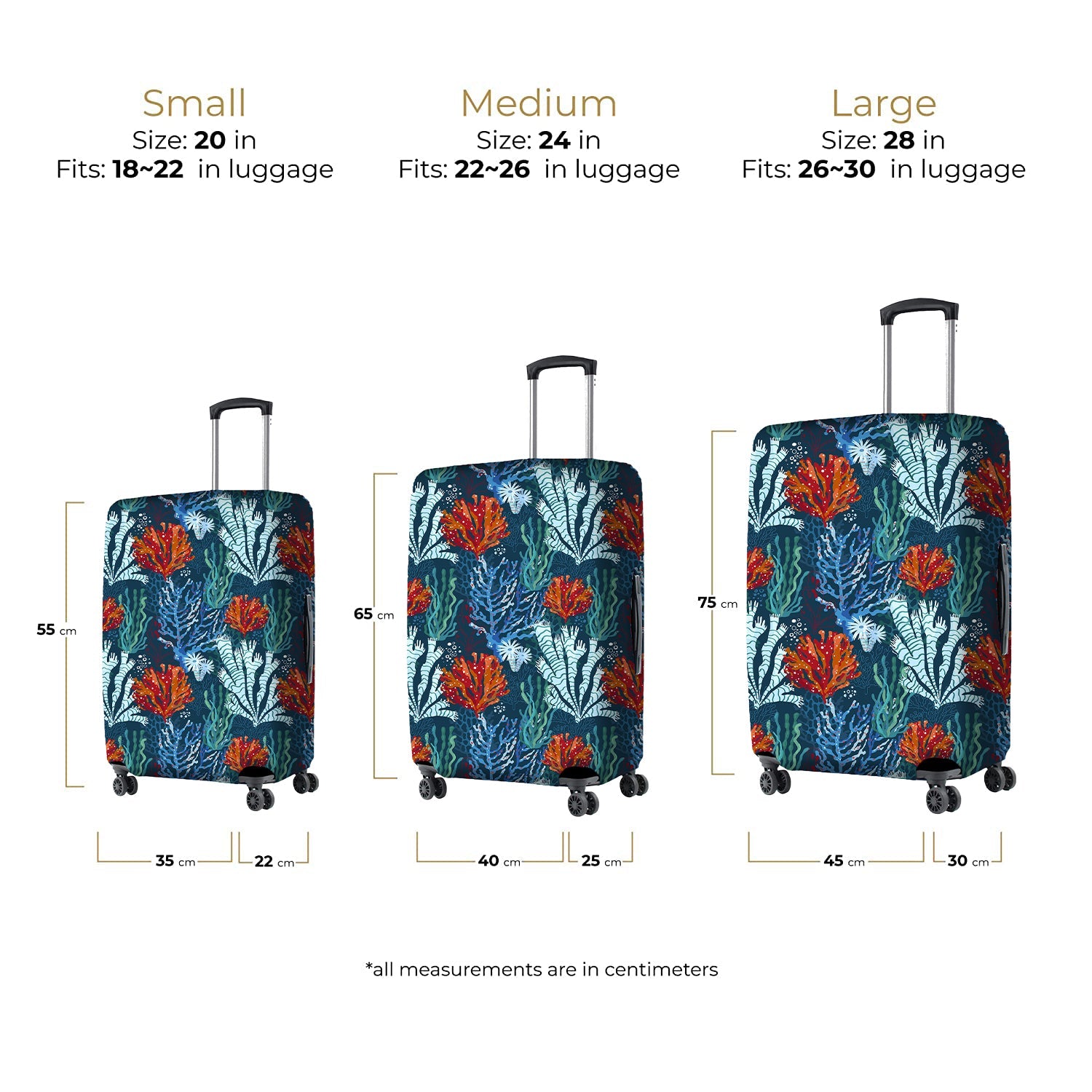 Jet Set Skins™ Coral Print Luggage Cover