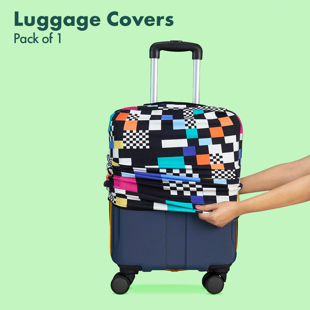 Jet Set Skins™ Glitching Print Luggage Cover