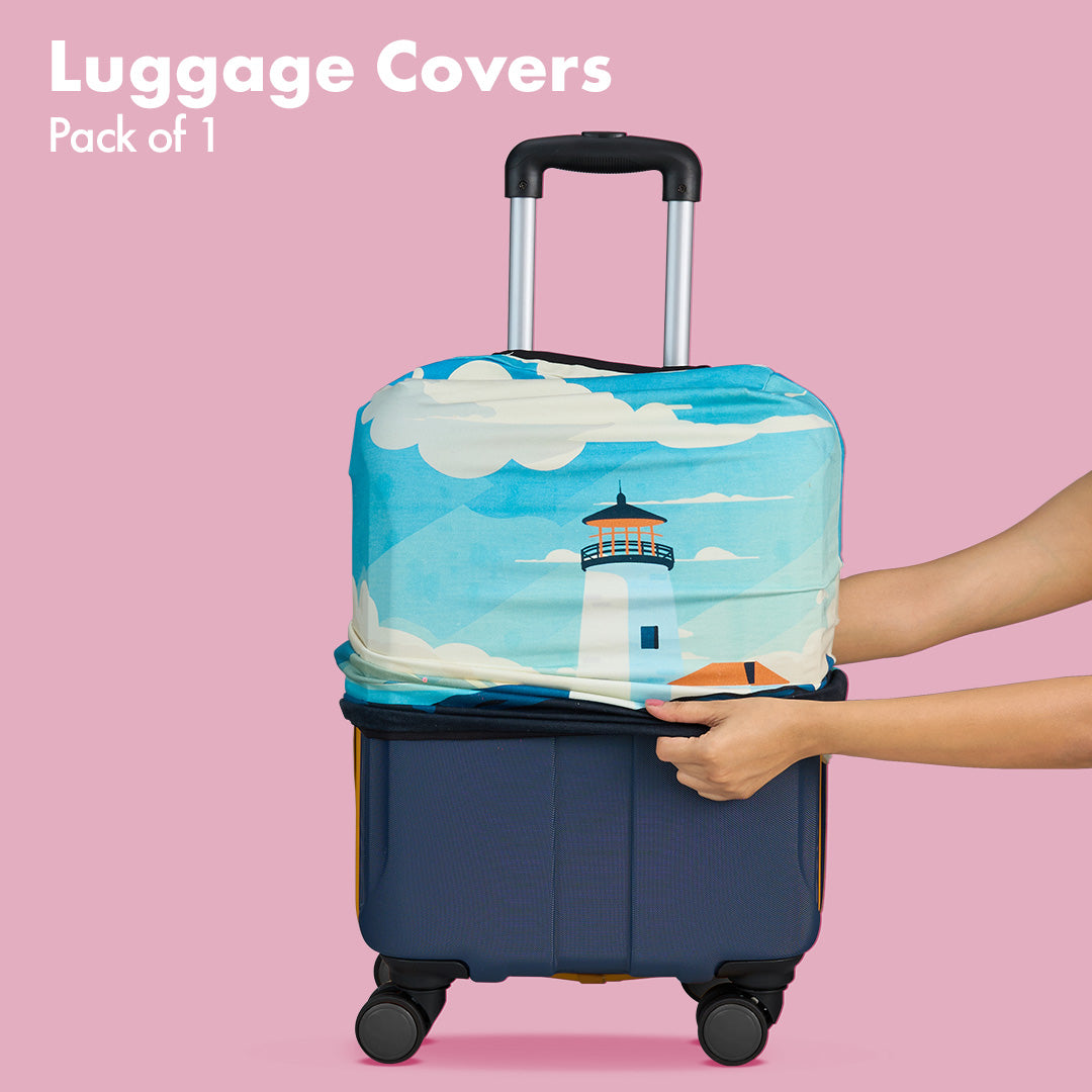 Jet Set Skins™ Vintage Lighthouse Print Luggage Cover