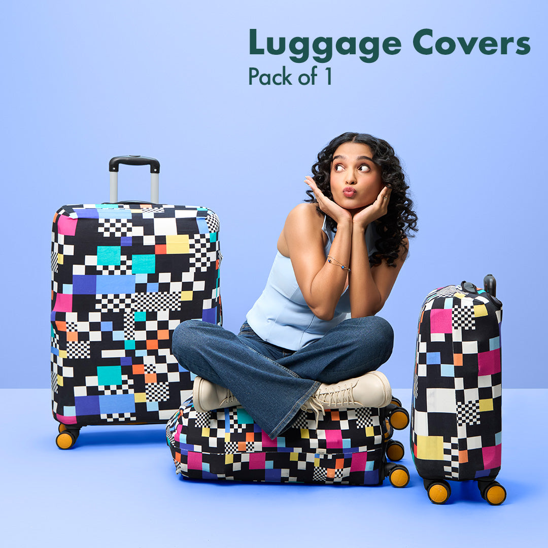 Jet Set Skins™ Glitching Print Luggage Cover