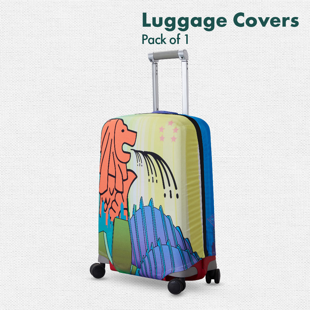 Jet Set Skins™ Merlion Musings Print Luggage Cover