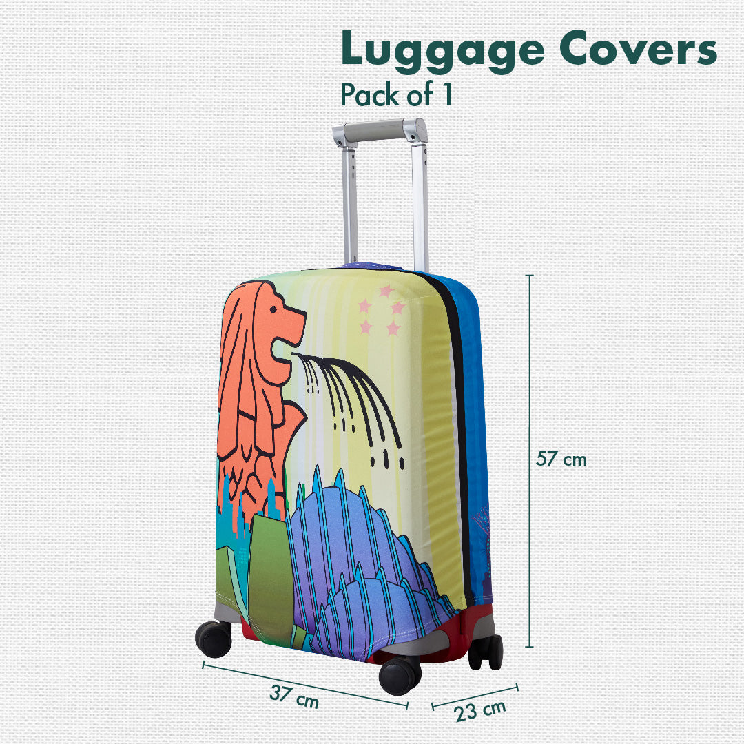 Jet Set Skins™ Merlion Musings Print Luggage Cover