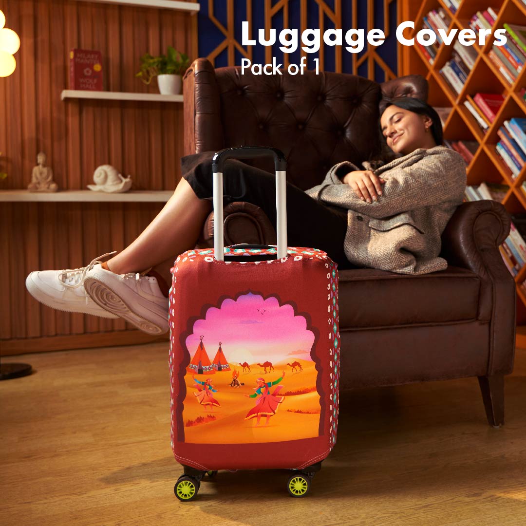 Jet Set Skins™ Camel Wander Print Luggage Cover