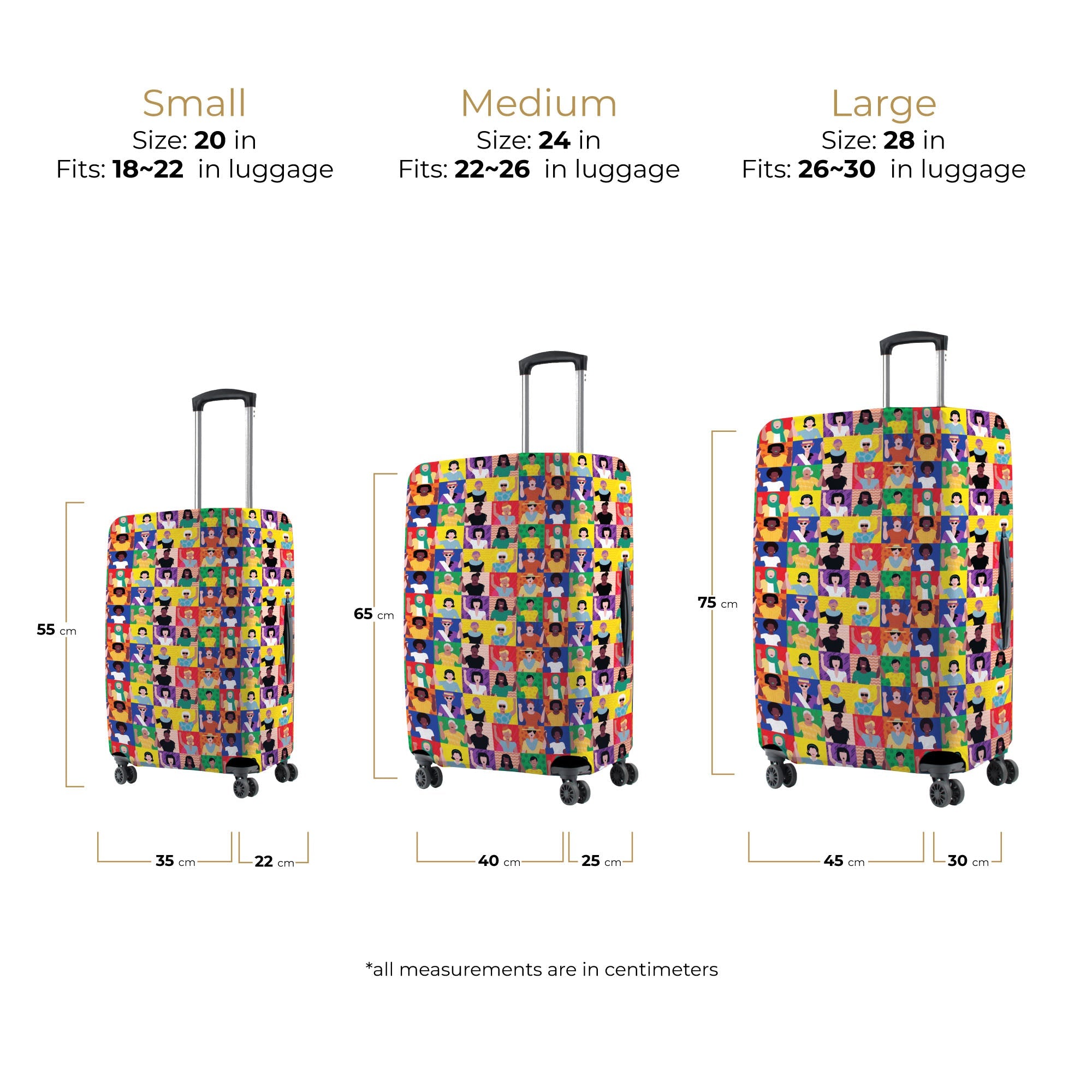 Jet Set Skins™ Women Print Luggage Cover